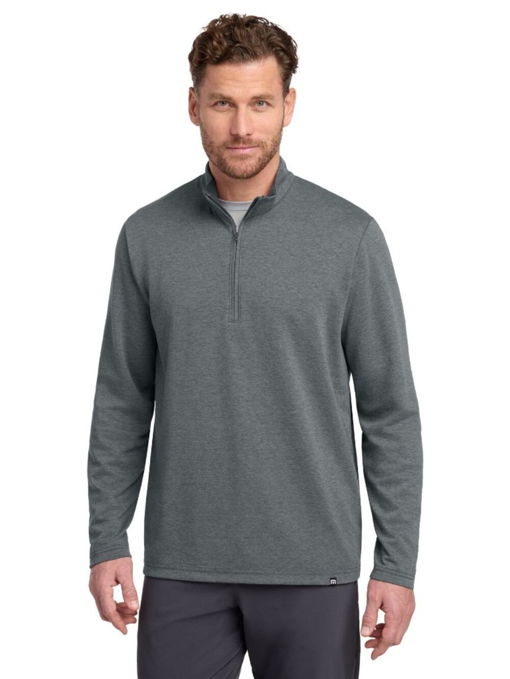 TravisMathew Mens Heather Gray 1/4 Zip Pullover XL Golf Knit L/S Top Athleisure